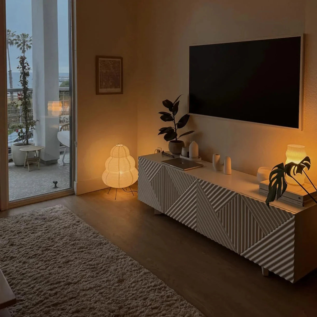 Kaya Paper Lamp - Natural Rice Paper - Lifestyle detail