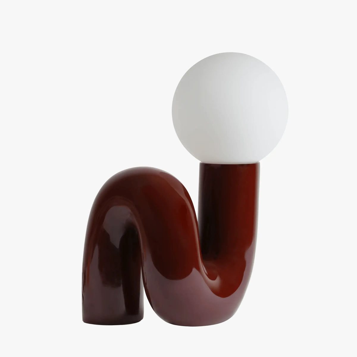 Torcetto Table Lamp in Burgundy Red - Front